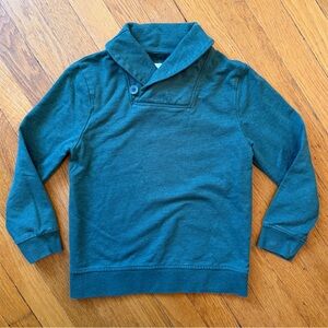Cat & Jack Boys Sz S 6/7 Green Sweater Knit Shawl Button Collar Preppy